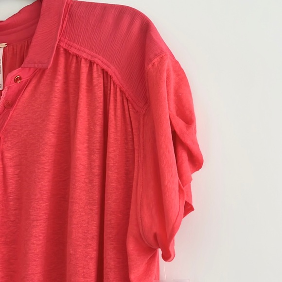 FREE PEOPLE Low down cotton/linen henley - Picture 7 of 10